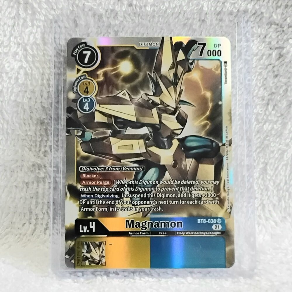 3/$35 Mint Magnamon Digimon Holo Card BT8-038 SR by Bandai!!